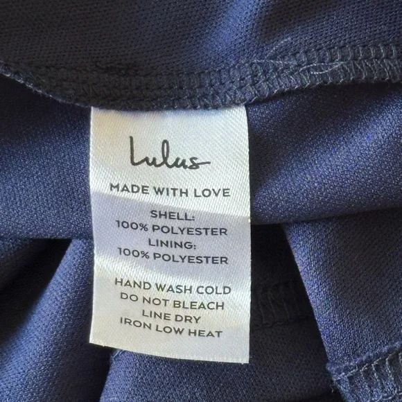 Lulus Navy Blue One Shoulder Ruffle Midi Dress XL Wedding Guest Formal - Picture 6 of 9